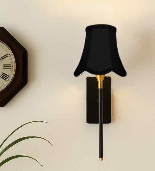 6-Inch Retro Vintage Shade Wall Sconce   Metal Wall Bracket(Black)
