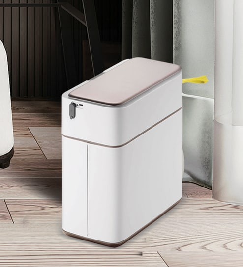 6 Litre Black Steel Stainless Steel Dustbin