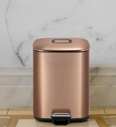 6 Litre Copper Stainless Steel Dustbin
