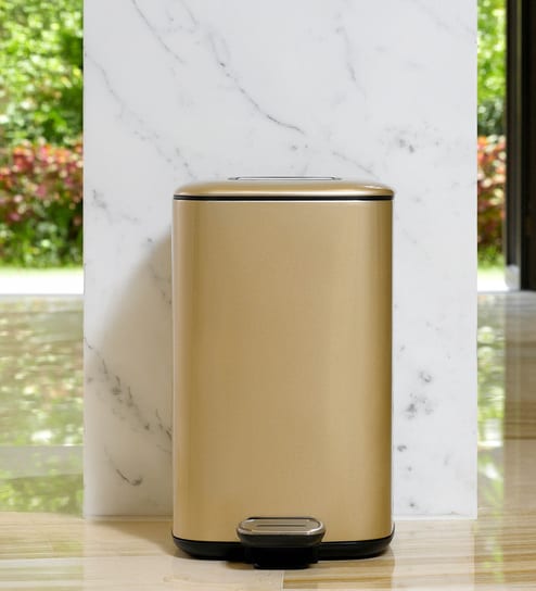 6 Litre Gold Stainless Steel Dustbin