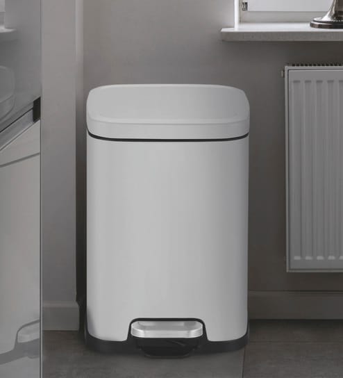 6 Litre Grey Stainless Steel Dustbin
