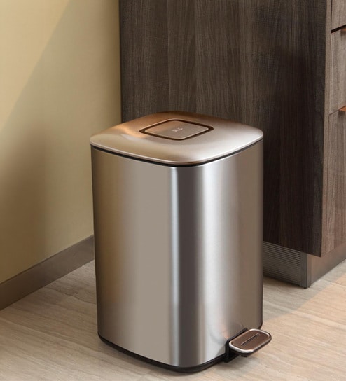 6 Litre Metallic Stainless Steel Dustbin
