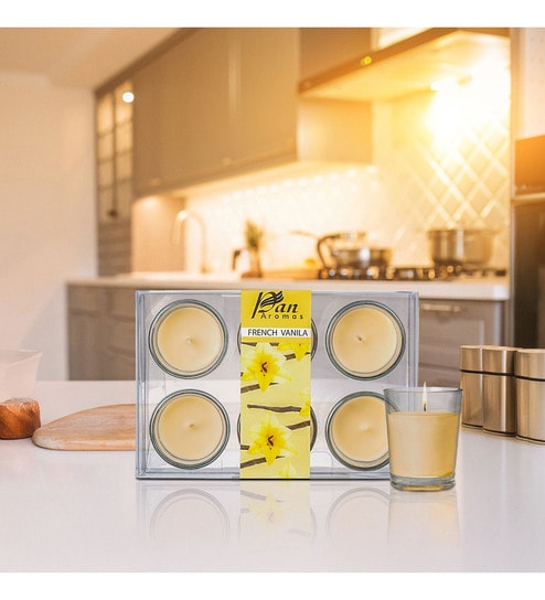 6-Pack Votive Glass Candle - French Vanilla