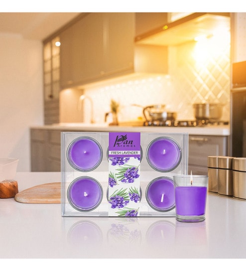 6-Pack Votive Glass Candle - Fresh Lavender
