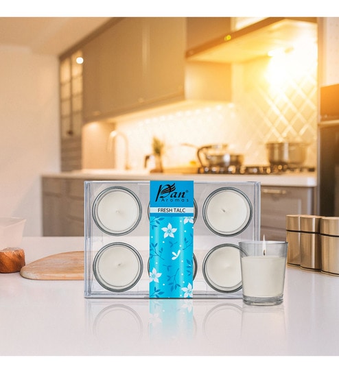 6-Pack Votive Glass Candle - Fresh Talc