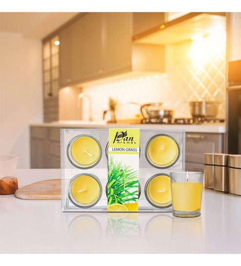 6-Pack Votive Glass Candle - Lemon Grass