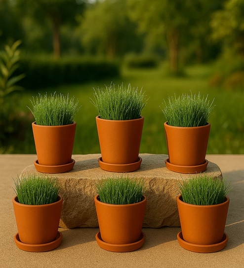 6 Pcs Red Terracotta 5.5 Inchs Planters
