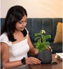 Broken Heart With Aura Pot- Jet-Black