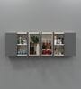 6 Door Mirror Glossy triple layered UV Resistant handless cabinet in Grey Finish