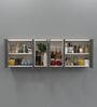 6 Door Mirror Glossy triple layered UV Resistant handless cabinet in Grey Finish