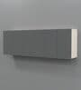 6 Door Mirror Glossy triple layered UV Resistant handless cabinet in Grey Finish