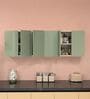 6 Door Mirror Glossy triple layered UV Resistant handless cabinet in Pista Light Finish