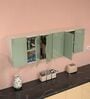 6 Door Mirror Glossy triple layered UV Resistant handless cabinet in Pista Light Finish