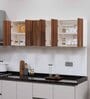 6 Doors Modular Wall Mounted Kitchen Cabinet with Adjustable Shelf in Aisan Walnut & Highland Pine Finish