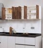 6 Doors Modular Wall Mounted Kitchen Cabinet with Adjustable Shelf in Cochwood Brown & Highland Pine Finish