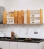 6 Doors Modular Wall Mounted Kitchen Cabinet with Adjustable Shelf in Plateau Apple & Highland Pine Finish