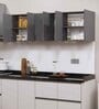 6 Doors Modular Wall Mounted Kitchen Cabinet with Adjustable Shelf in Slate Grey Finish