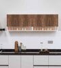 6 Doors Modular Wall Mounted Kitchen Cabinet with Organizer Shelf in Cochwood Brown & Highland Pine Finish