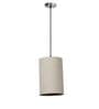 6-Inch Beige Fabric Cylinder Pendant Light