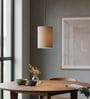 6-Inch Beige Fabric Cylinder Pendant Light