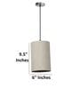 6-Inch Beige Fabric Cylinder Pendant Light