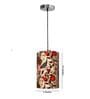 6-Inch Bird & Floral Printed Fabric Cylinder Pendant Light