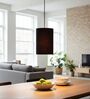 6-Inch Black Fabric Cylinder Pendant Light, Modern Hanging Ceiling Lamp