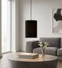 6-Inch Black Fabric Cylinder Pendant Light, Modern Hanging Ceiling Lamp