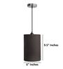 6-Inch Black Fabric Cylinder Pendant Light
