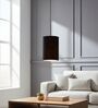 6-Inch Black Fabric Cylinder Pendant Light, Modern Hanging Ceiling Lamp