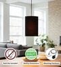 6-Inch Black Fabric Cylinder Pendant Light