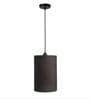 6-Inch Black Fabric Cylinder Pendant Light, Modern Hanging Ceiling Lamp