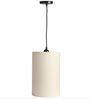 6-Inch Cream Fabric Cylinder Pendant Light, Modern Hanging Ceiling Lamp