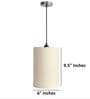 6-Inch Cream Fabric Cylinder Pendant Light