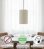 6-Inch Cream Fabric Cylinder Pendant Light
