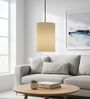 6-Inch Cream Fabric Cylinder Pendant Light, Modern Hanging Ceiling Lamp