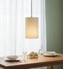 6-Inch Cream Fabric Cylinder Pendant Light