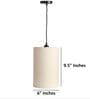 6-Inch Cream Fabric Cylinder Pendant Light, Modern Hanging Ceiling Lamp