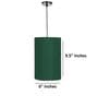 6-Inch Dark Green Fabric Cylinder Pendant Light