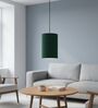 6-Inch Dark Green Fabric Cylinder Pendant Light