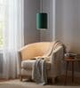 6-Inch Dark Green Fabric Cylinder Pendant Light, Modern Hanging Ceiling Lamp