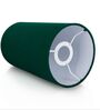 6-Inch Dark Green Fabric Cylinder Pendant Light, Modern Hanging Ceiling Lamp