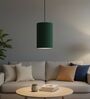 6-Inch Dark Green Fabric Cylinder Pendant Light