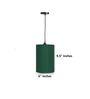 6-Inch Dark Green Fabric Cylinder Pendant Light, Modern Hanging Ceiling Lamp
