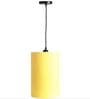6-Inch Dark Yellow Fabric Cylinder Pendant Light, Modern Hanging Ceiling Lamp