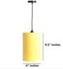 6-Inch Dark Yellow Fabric Cylinder Pendant Light, Modern Hanging Ceiling Lamp