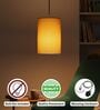 6-Inch Dark Yellow Fabric Cylinder Pendant Light