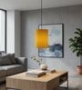 6-Inch Dark Yellow Fabric Cylinder Pendant Light