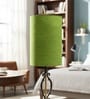 6-Inch Green Texture Fabric Cylinder Lampshade