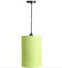 6-Inch Green Texture Fabric Cylinder Pendant Light, Modern Hanging Ceiling Lamp